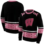 wisconsin badgers awareness ribbon black pink hoodie best selling