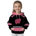 wisconsin badgers awareness ribbon black pink hoodie best selling