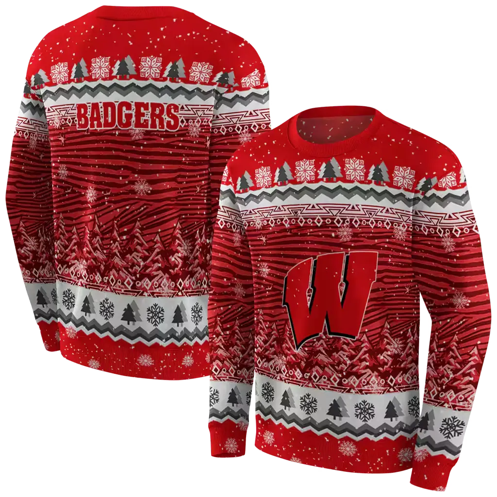 wisconsin badgers christmas trees red hoodie premium grade wisconsin badgers christmas trees red hoodie premium grade