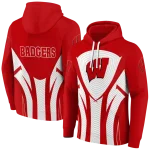 wisconsin badgers concentric lines red black hoodie best selling