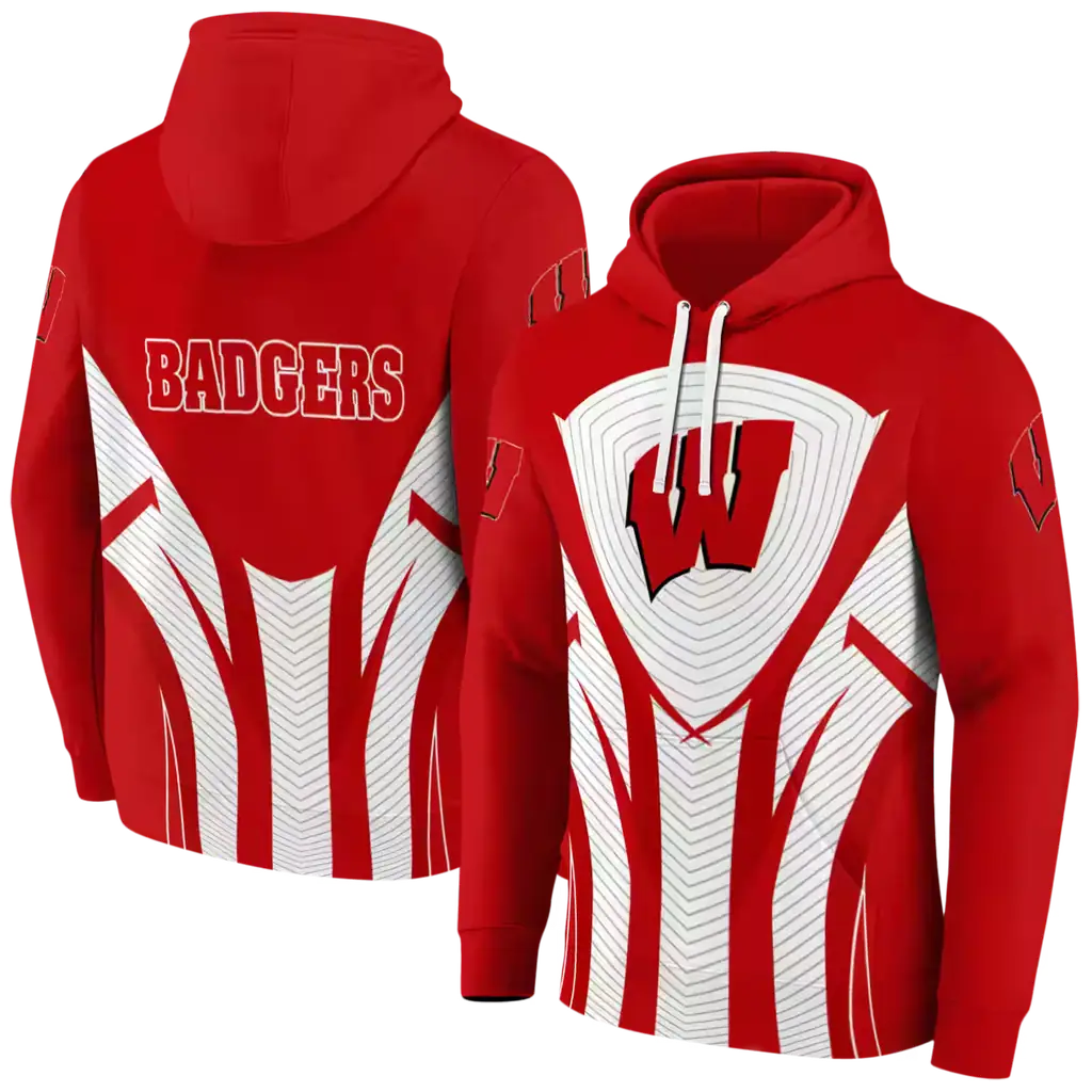wisconsin badgers concentric lines red black hoodie fashion forward wisconsin badgers concentric lines red black hoodie fashion forward