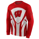 wisconsin badgers concentric lines red black hoodie best selling