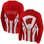 wisconsin badgers concentric lines red black hoodie best selling