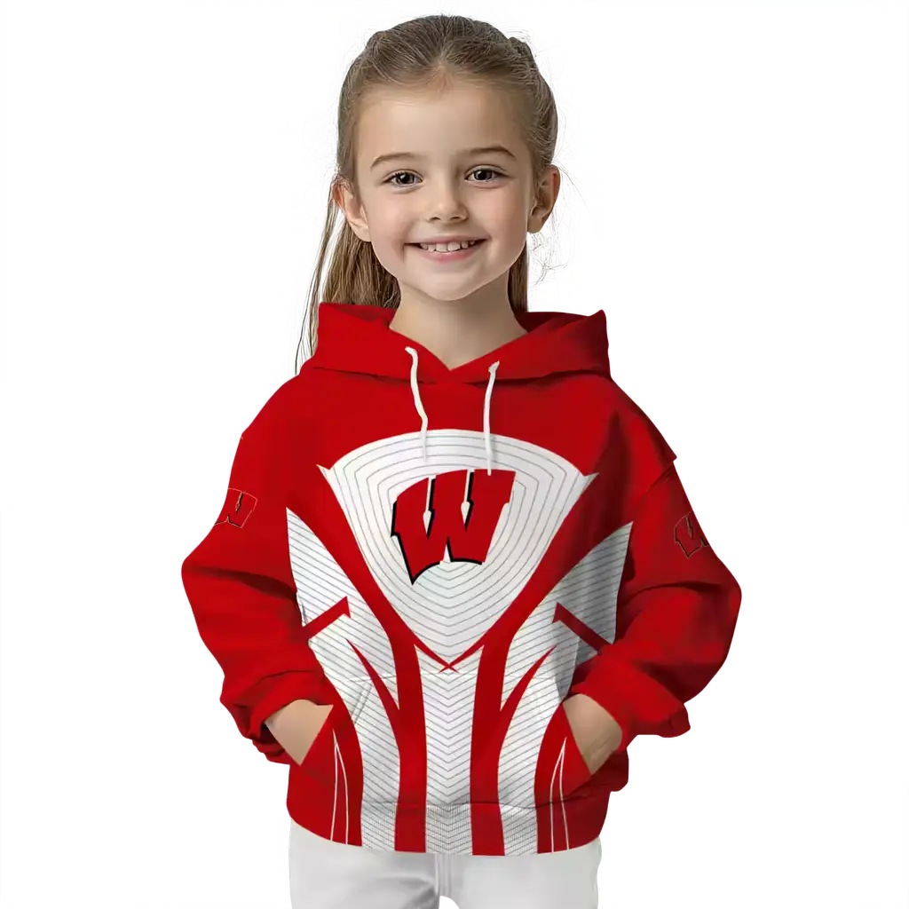 wisconsin badgers concentric lines red black hoodie top rated wisconsin badgers concentric lines red black hoodie top rated