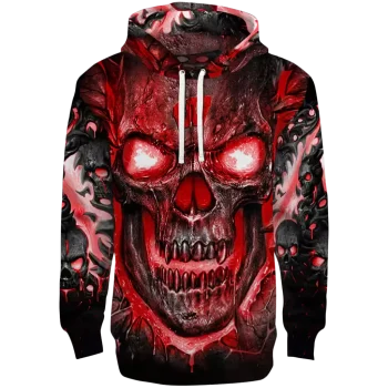 wisconsin badgers demonic skull red black hoodie best selling