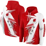 wisconsin badgers dynamic slash red white hoodie best selling