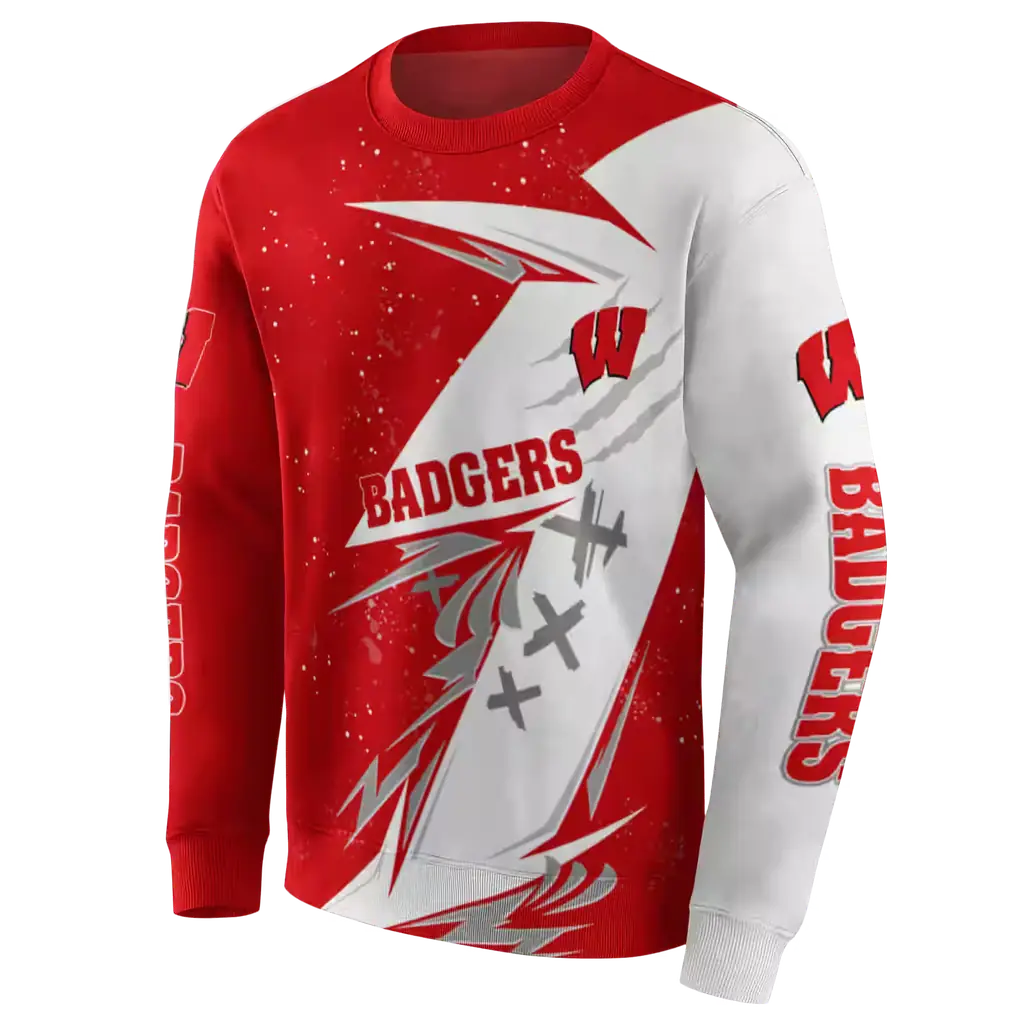 wisconsin badgers dynamic slash red white hoodie new arrival wisconsin badgers dynamic slash red white hoodie new arrival