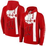 wisconsin badgers football heartbeat red hoodie best selling