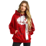 wisconsin badgers football heartbeat red hoodie best selling