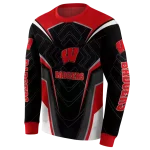 wisconsin badgers futuristic pattern red black hoodie best selling