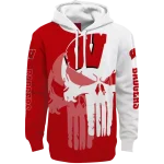 wisconsin badgers graphic punisher red white hoodie best selling