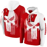 wisconsin badgers graphic punisher red white hoodie best selling