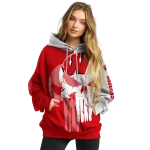 wisconsin badgers graphic punisher red white hoodie best selling