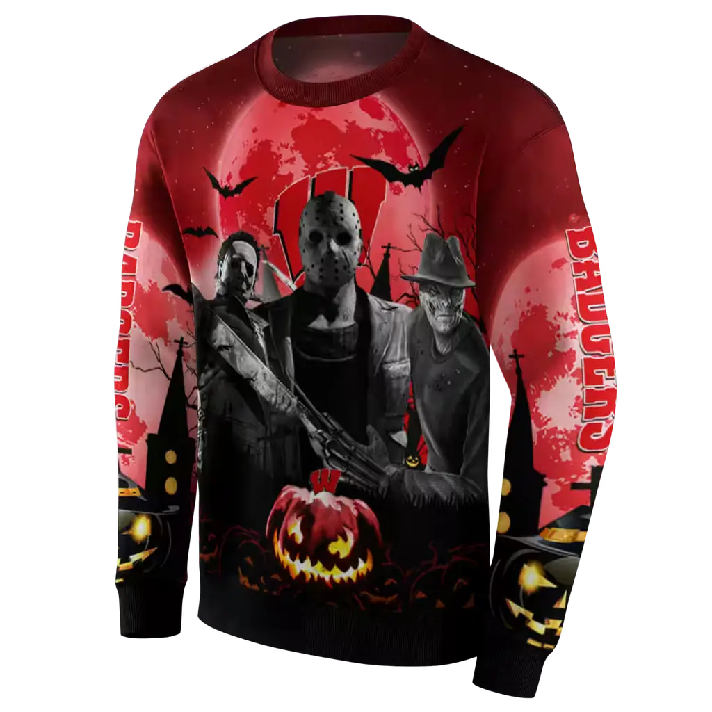 wisconsin badgers halloween vibes red black hoodie new arrival wisconsin badgers halloween vibes red black hoodie new arrival