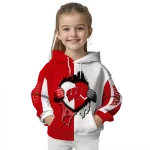 wisconsin badgers heartbeat graphic red hoodie best selling