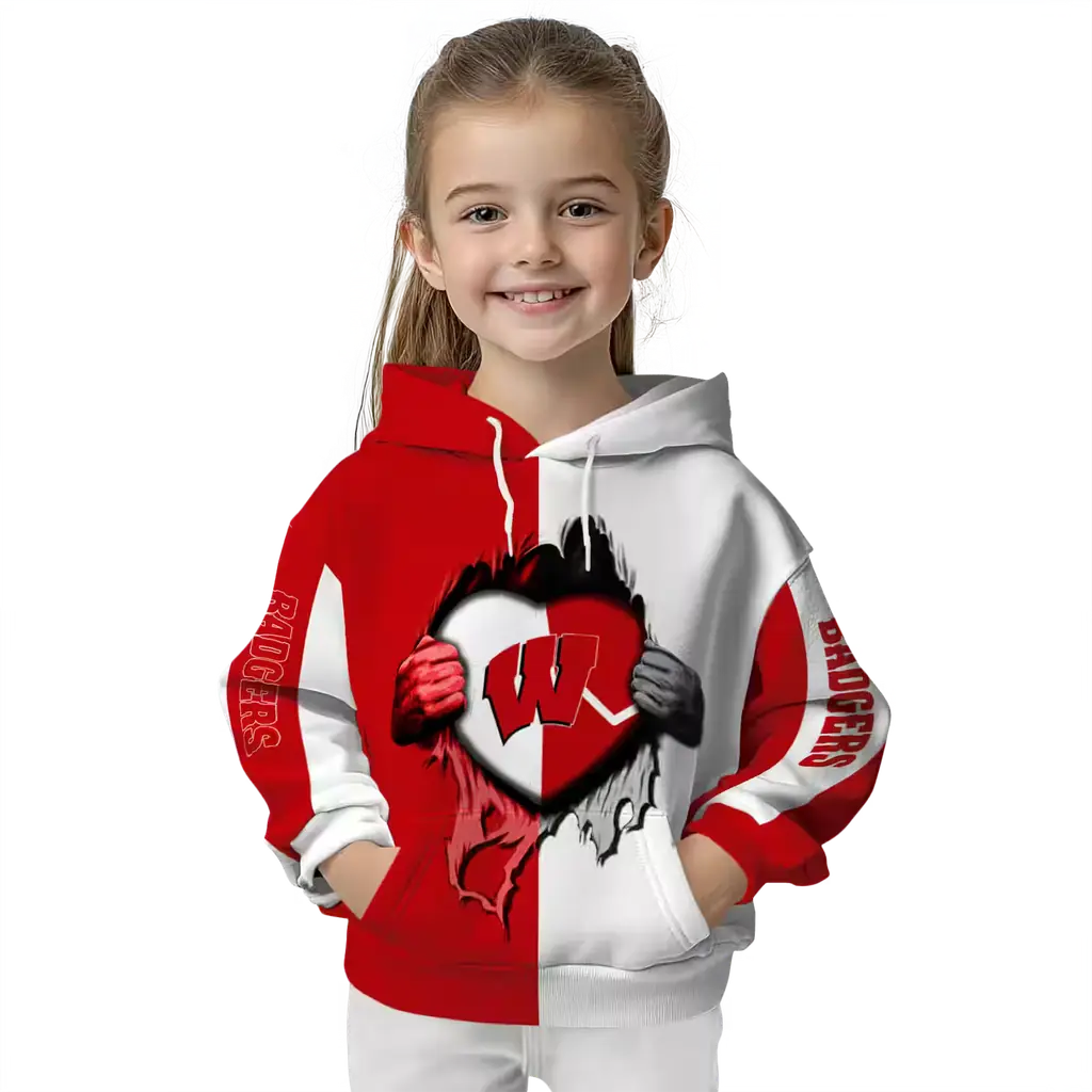 wisconsin badgers heartbeat graphic red hoodie top rated wisconsin badgers heartbeat graphic red hoodie top rated