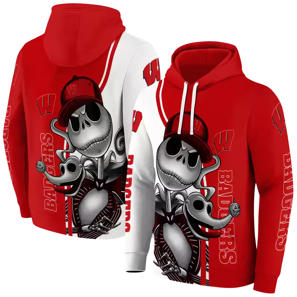 wisconsin badgers jack skellington red hoodie fashion forward wisconsin badgers jack skellington red hoodie fashion forward