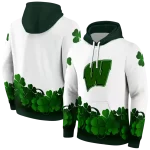 wisconsin badgers lucky motif white green hoodie best selling