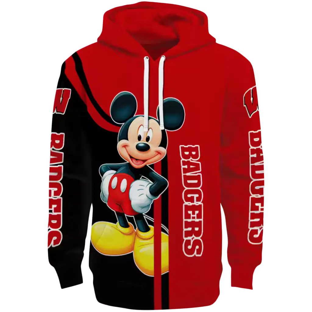 wisconsin badgers mickey mouse red black hoodie best selling wisconsin badgers mickey mouse red black hoodie best selling