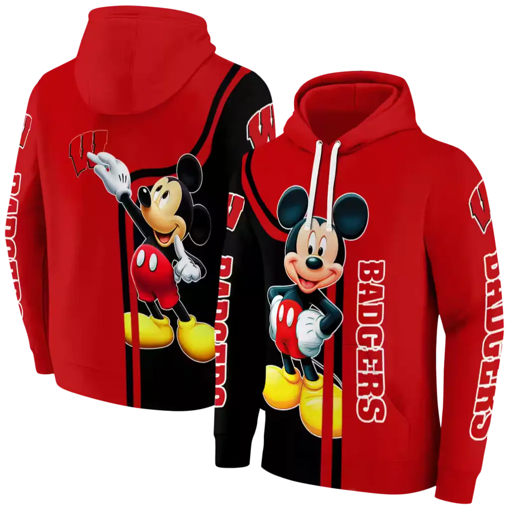 wisconsin badgers mickey mouse red black hoodie fashion forward wisconsin badgers mickey mouse red black hoodie fashion forward