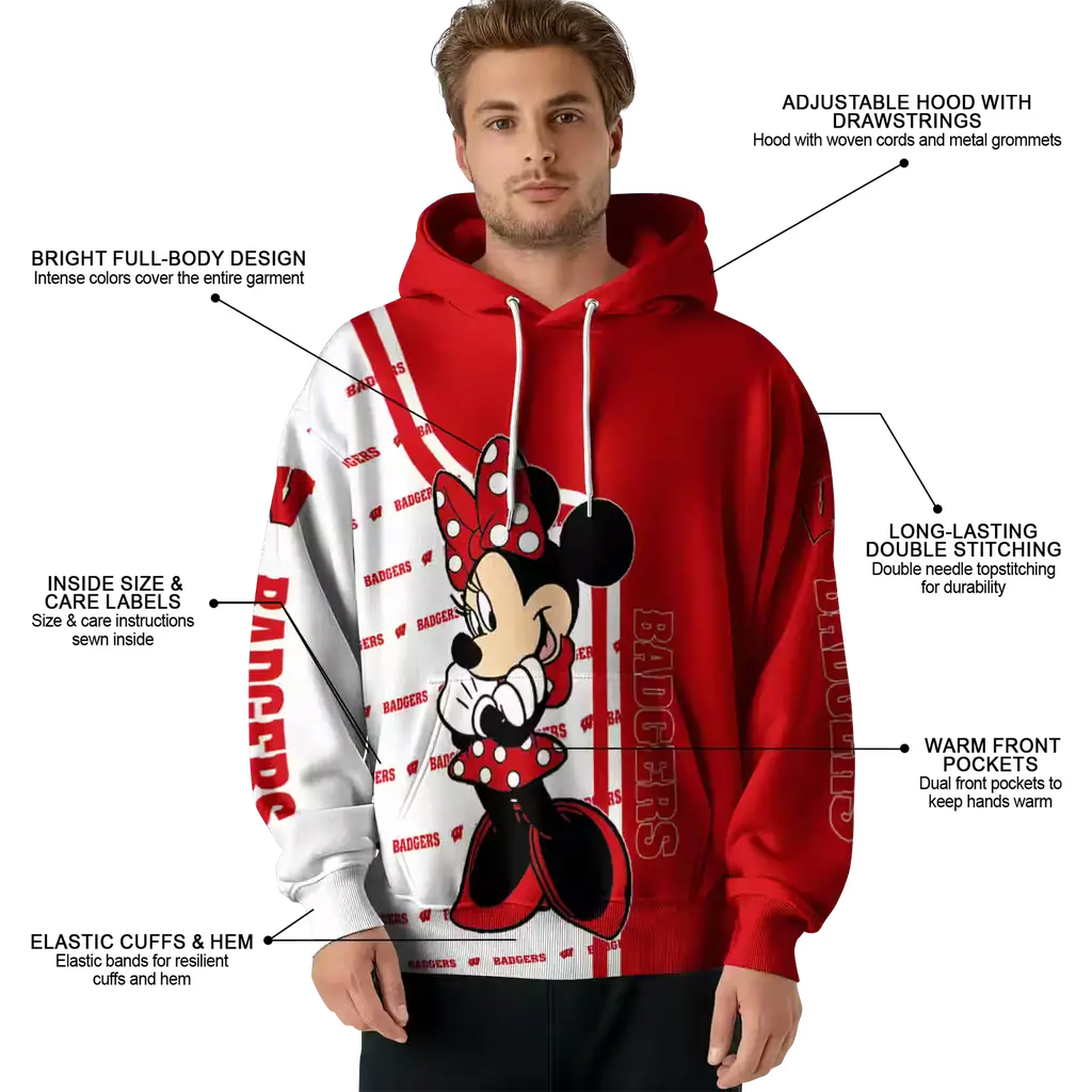 wisconsin badgers minnie mouse red hoodie latest model wisconsin badgers minnie mouse red hoodie latest model