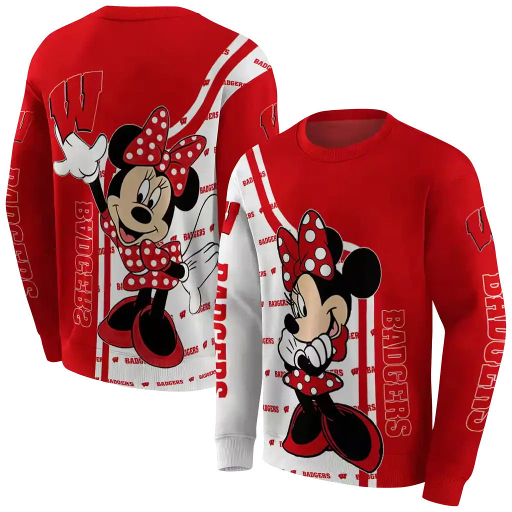 wisconsin badgers minnie mouse red hoodie premium grade wisconsin badgers minnie mouse red hoodie premium grade