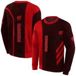 wisconsin badgers monogram pattern red hoodie best selling