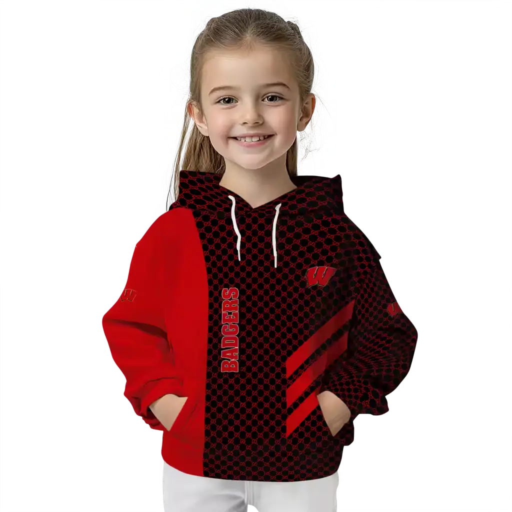 wisconsin badgers monogram pattern red hoodie top rated wisconsin badgers monogram pattern red hoodie top rated