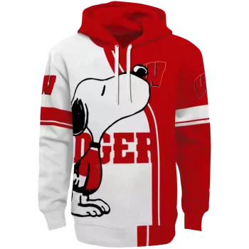 wisconsin badgers playful snoopy red hoodie best selling