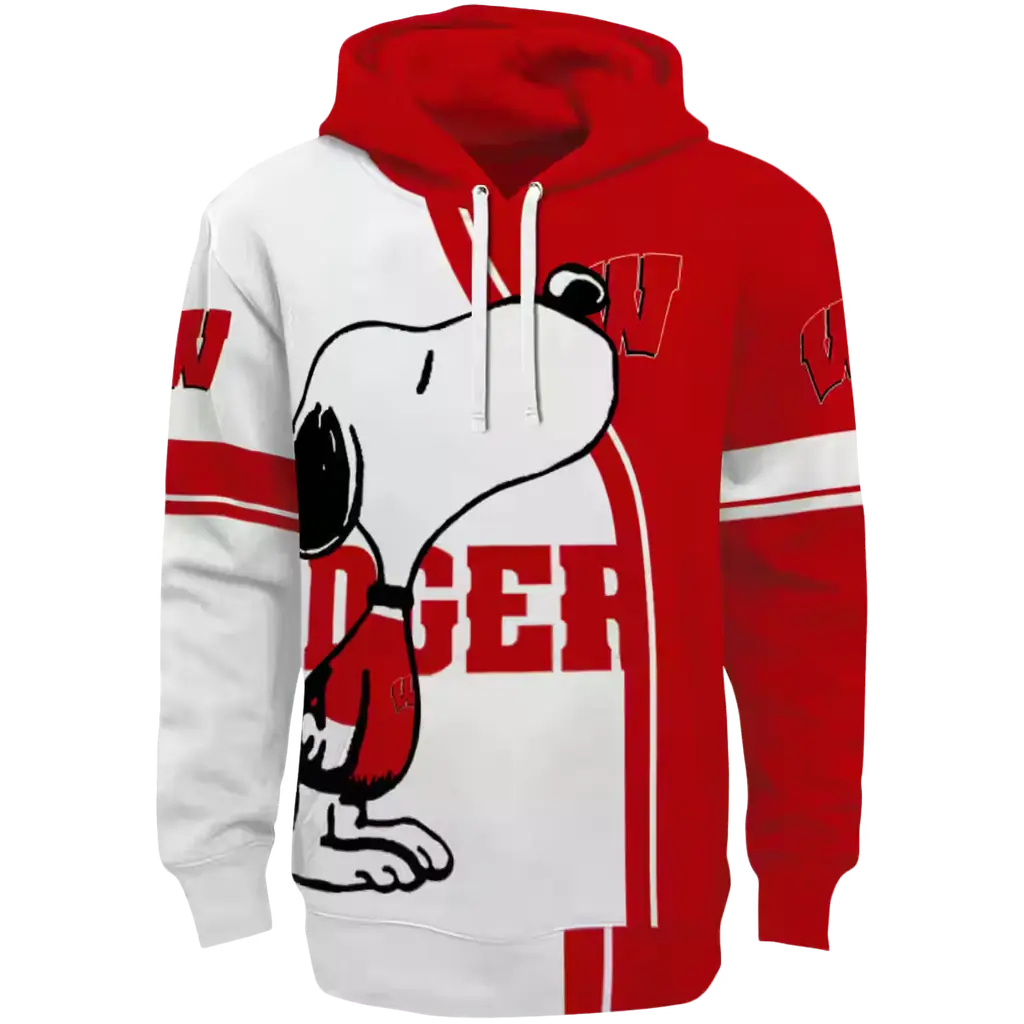wisconsin badgers playful snoopy red hoodie best selling wisconsin badgers playful snoopy red hoodie best selling