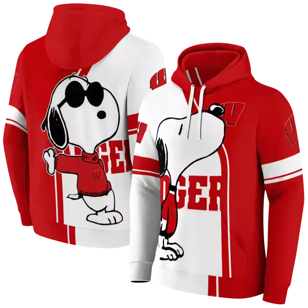 wisconsin badgers playful snoopy red hoodie fashion forward wisconsin badgers playful snoopy red hoodie fashion forward