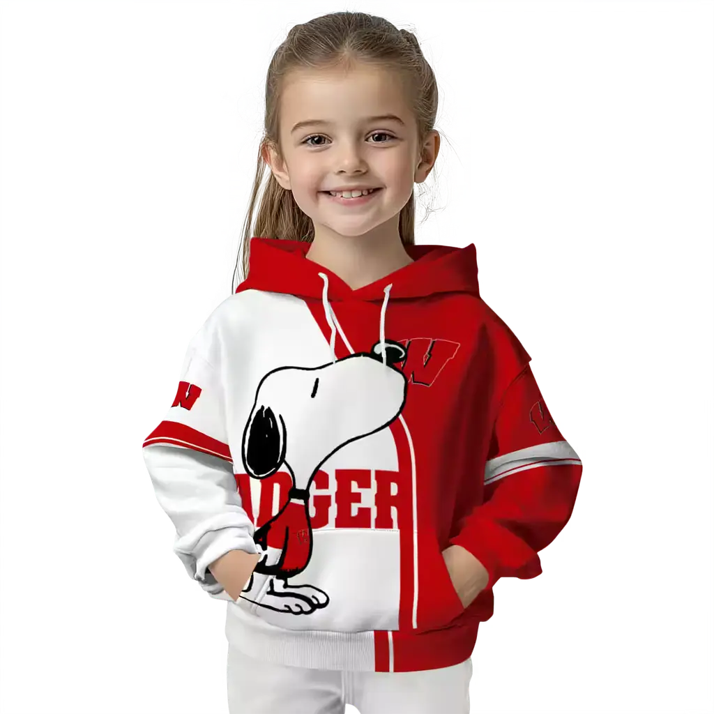 wisconsin badgers playful snoopy red hoodie top rated wisconsin badgers playful snoopy red hoodie top rated