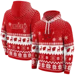 wisconsin badgers reindeer motif red hoodie best selling