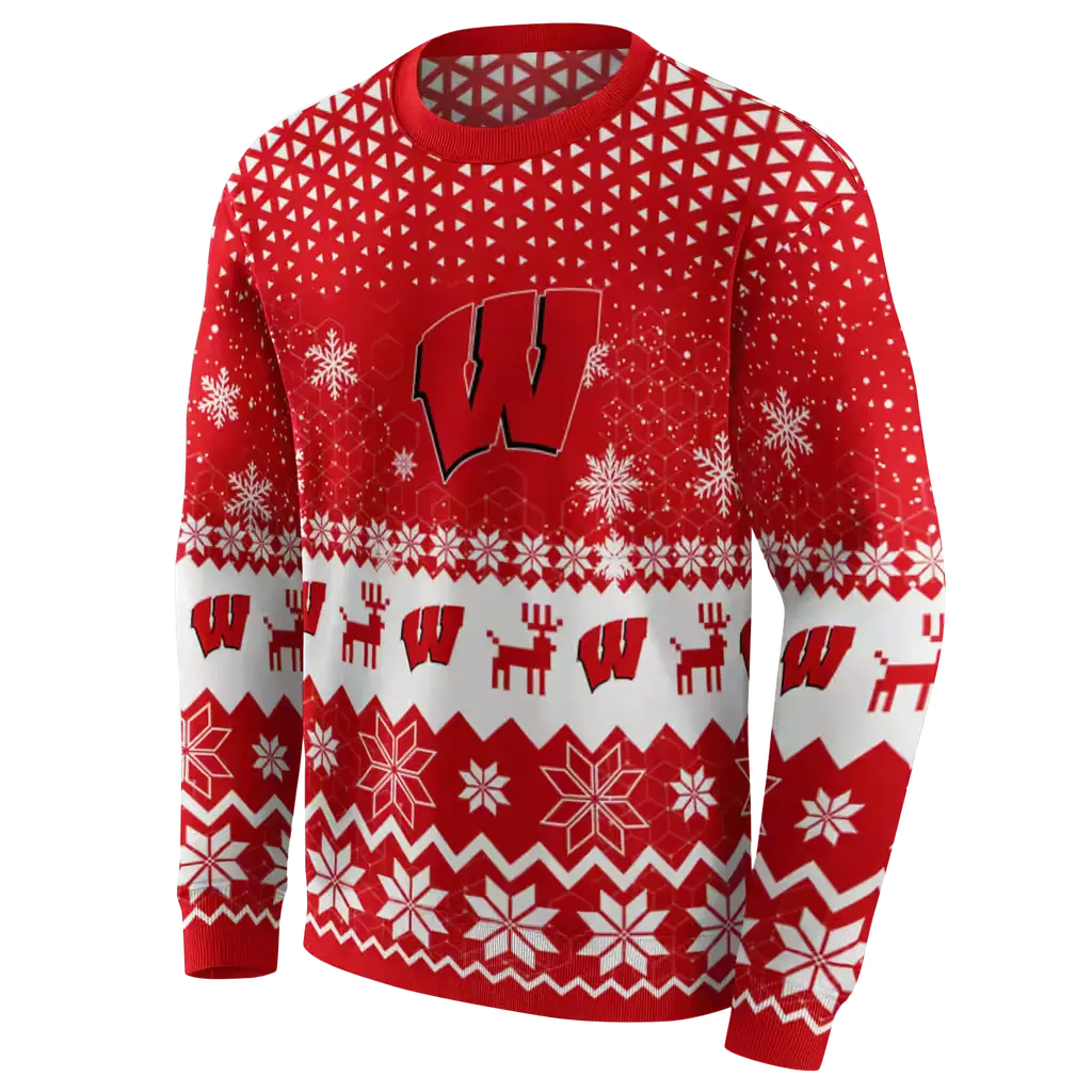 wisconsin badgers reindeer motif red hoodie new arrival wisconsin badgers reindeer motif red hoodie new arrival
