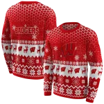 wisconsin badgers reindeer motif red hoodie best selling