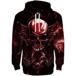 wisconsin badgers skull artwork red black hoodie best selling