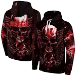 wisconsin badgers skull artwork red black hoodie best selling