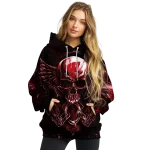 wisconsin badgers skull artwork red black hoodie best selling