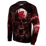 wisconsin badgers skull artwork red black hoodie best selling