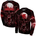 wisconsin badgers skull artwork red black hoodie best selling