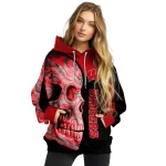 wisconsin badgers skull motif red black hoodie best selling