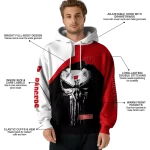 wisconsin badgers skull punisher white black hoodie best selling