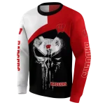 wisconsin badgers skull punisher white black hoodie best selling