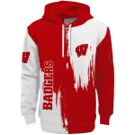 wisconsin badgers splatter effect red hoodie best selling