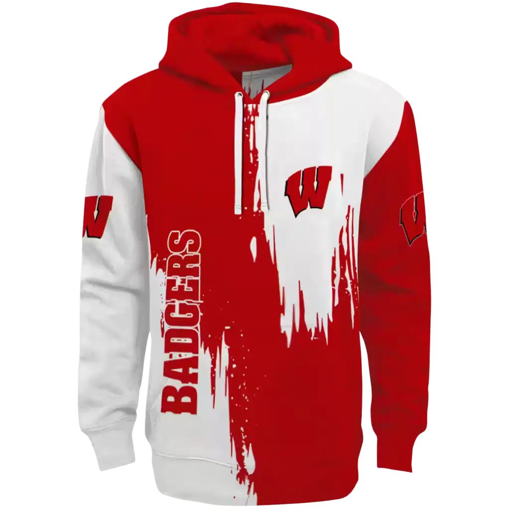 wisconsin badgers splatter effect red hoodie best selling wisconsin badgers splatter effect red hoodie best selling