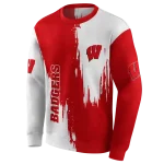 wisconsin badgers splatter effect red hoodie best selling