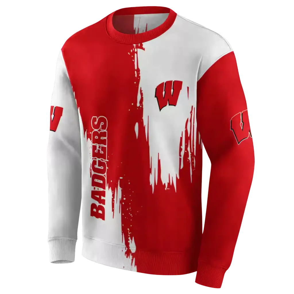 wisconsin badgers splatter effect red hoodie new arrival wisconsin badgers splatter effect red hoodie new arrival