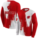 wisconsin badgers splatter effect red hoodie best selling