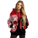 wisconsin badgers sugar skull red black hoodie best selling