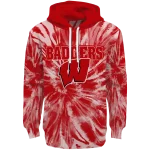 wisconsin badgers tie dye pattern red hoodie best selling